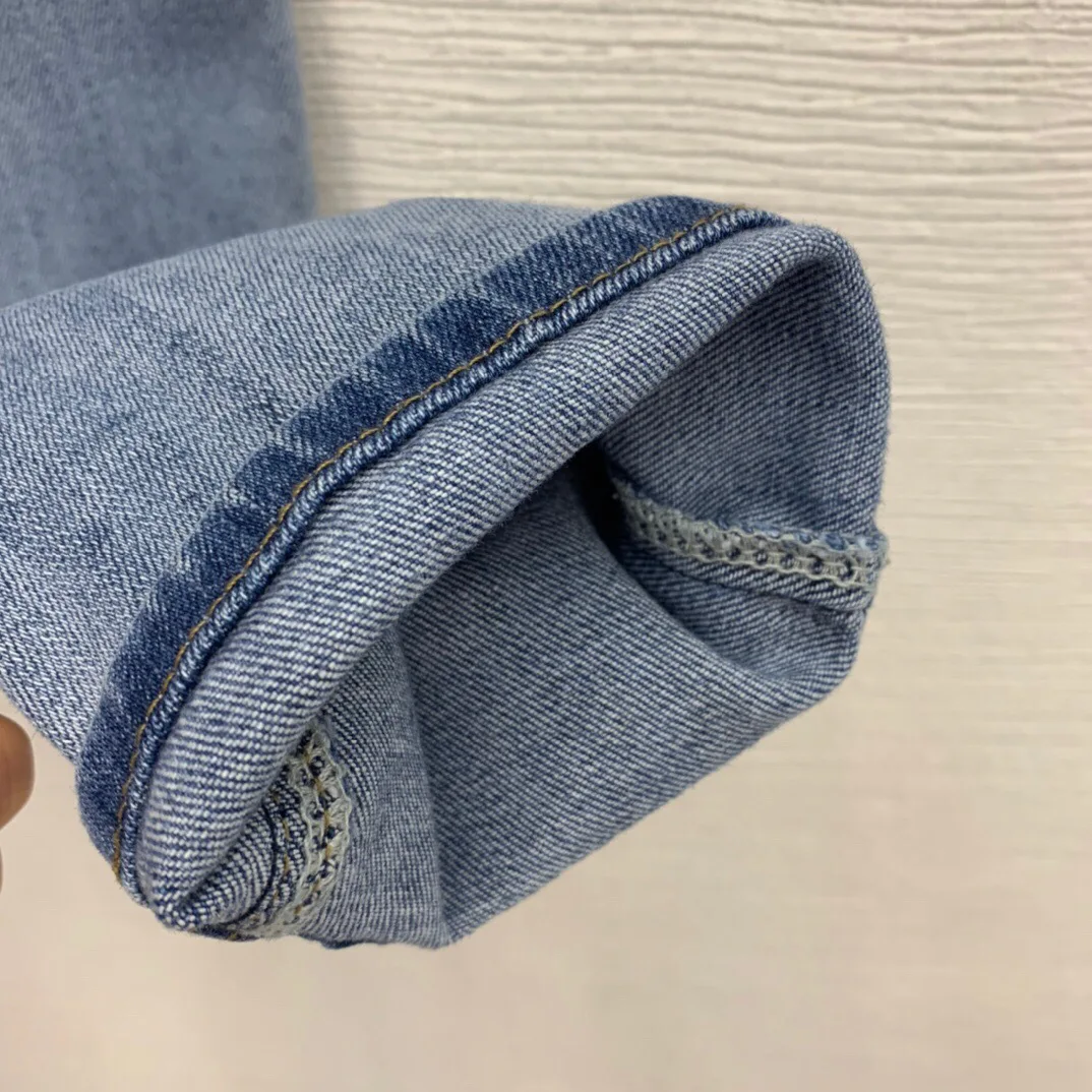 

Hoge Kwaliteit Nieuwe Pocket Zware Industrie Geborduurde Gewassen Jeans Katoen Hoge Stretch Stiletto Jeans