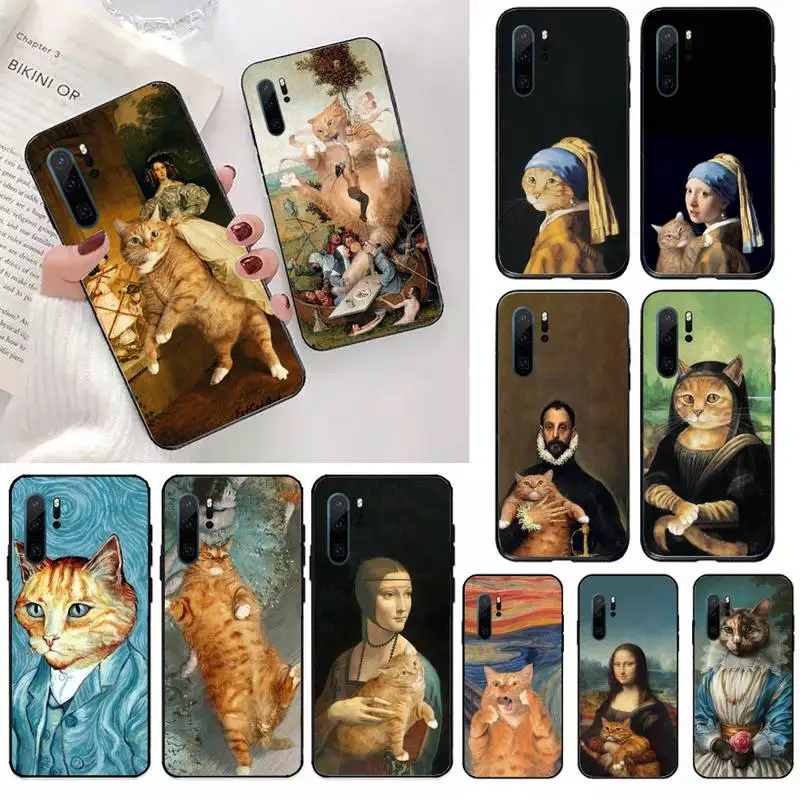

painting Cat Art Aesthetics Phone Case For Huawei honor Mate 10 20 30 40 i 9 8 pro x Lite P smart 2019 Y5 2018 nova 5t