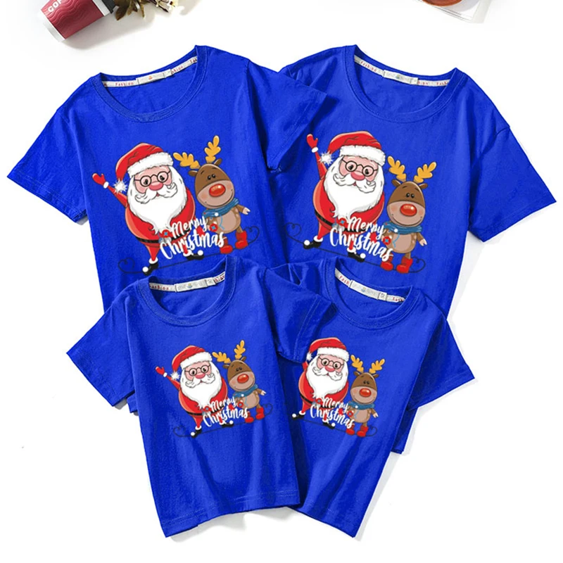 Рождественская семейная футболка Семейные комплекты женская мужская Детская
