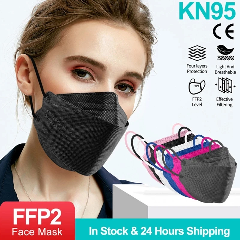 Маска для взрослых Kn95 Ffp2 N95 респиратор дышащий 4 слоя фильтров колпачка маска рта