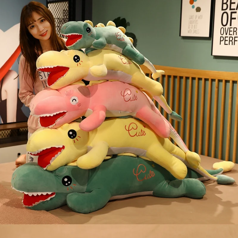 

170cm Big Size Lovely Dinosaur Plush Toys Cartoon Pink Green Tyrannosaurus Stuffed Toy Dolls for Kids Birthday Gift
