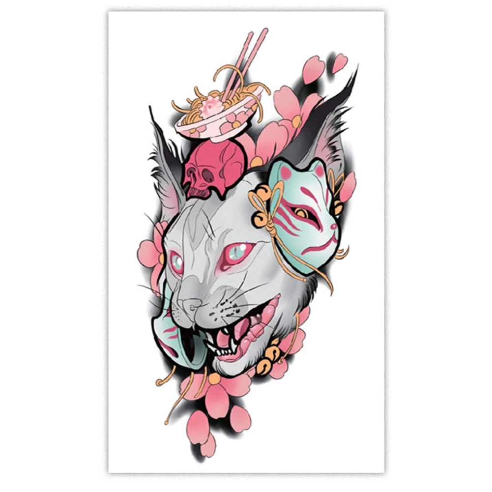 Мультяшные кошки водостойкие татуировки наклейки временные боди-арт Клейкие