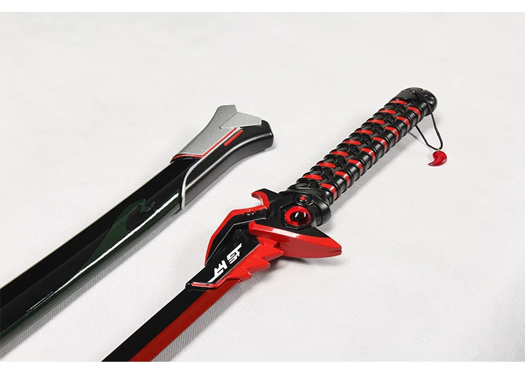 Для игры OW Genji's sword Аниме Косплей мечи из углеродистой стали красное лезвие катаны самурая реквизит без острых готовых поставки/