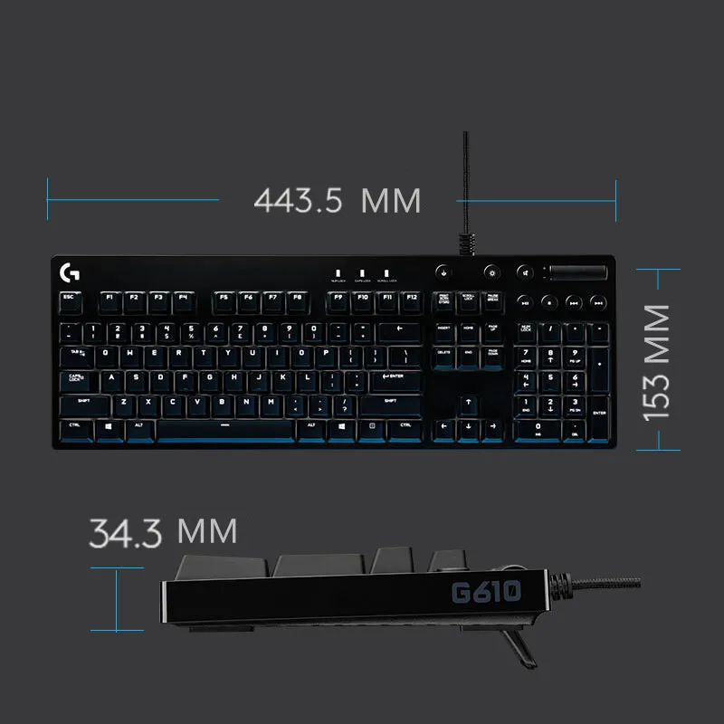 Оригинальная Проводная игровая механическая клавиатура Logitech G610 USB RGB-подсветка