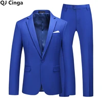 royal blue suit 2 piece sets for mens wedding party formal dress blazer coat and pants plus size s 6xl black white yellow gray