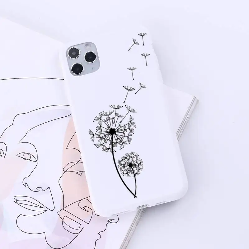 

Dandelion Feather Text mobile Phone Case Candy Color for iPhone 6 7 8 11 12 s mini pro X XS XR MAX Plus