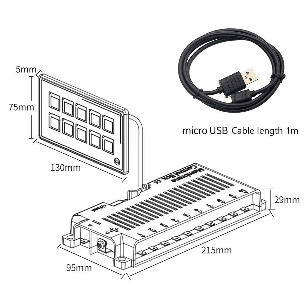 

10 Gang Switch Panel Waterproof Slim Touch Panel Circuit Control Box Bluetooth App Control Universal for Car Boat Mraine RV