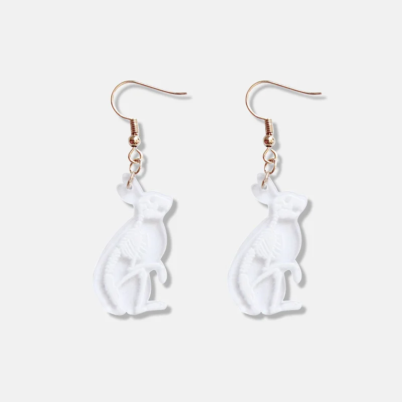 Прозрачные висячие серьги в виде животных кошек подвеска Модная бижутерия