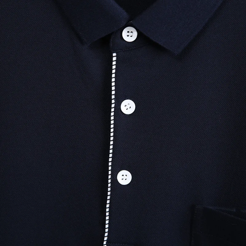 Мужская Повседневная рубашка-поло однотонная хлопковая Мягкая дышащая с