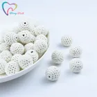 Teeny Teeth 10 шт. Navajo белые 16-20 мм вязанные крючком бусины для прорезывания зубов деревянная Пряжа вязаная из хлопчатобумажной нити для детской
