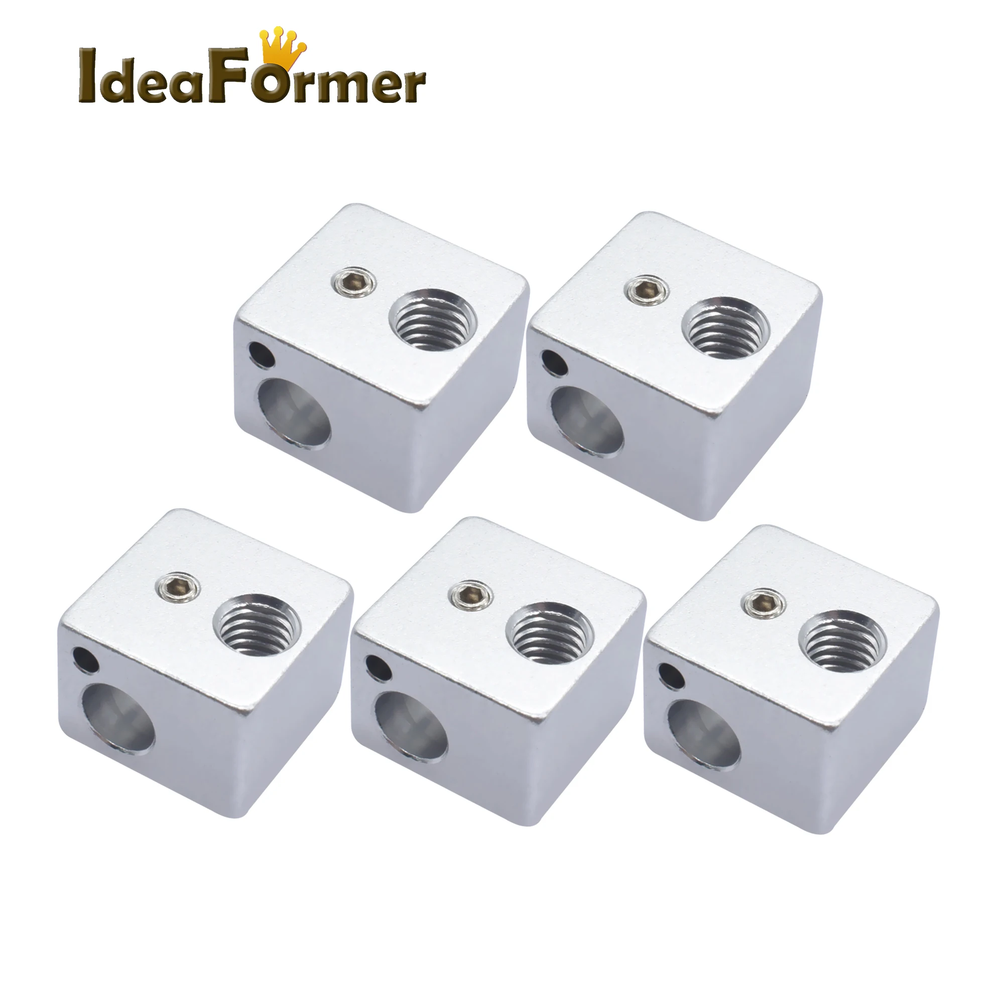 

2/5Pcs Aluminium V5 Heater Block 16*16*12mm Heating Block For Kossel and Prusa i3 3D Printer Extruder V5 Printing Head Hot End.