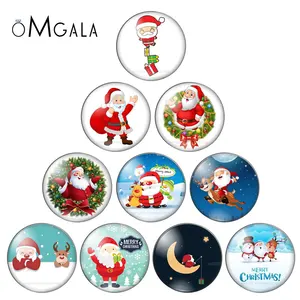 Красивые модные веселого Рождества 10 шт 12 мм18 мм20 мм25 мм кабошоны круглые фото стекло кабошон демо с плоской задней частью, украшения своими руками