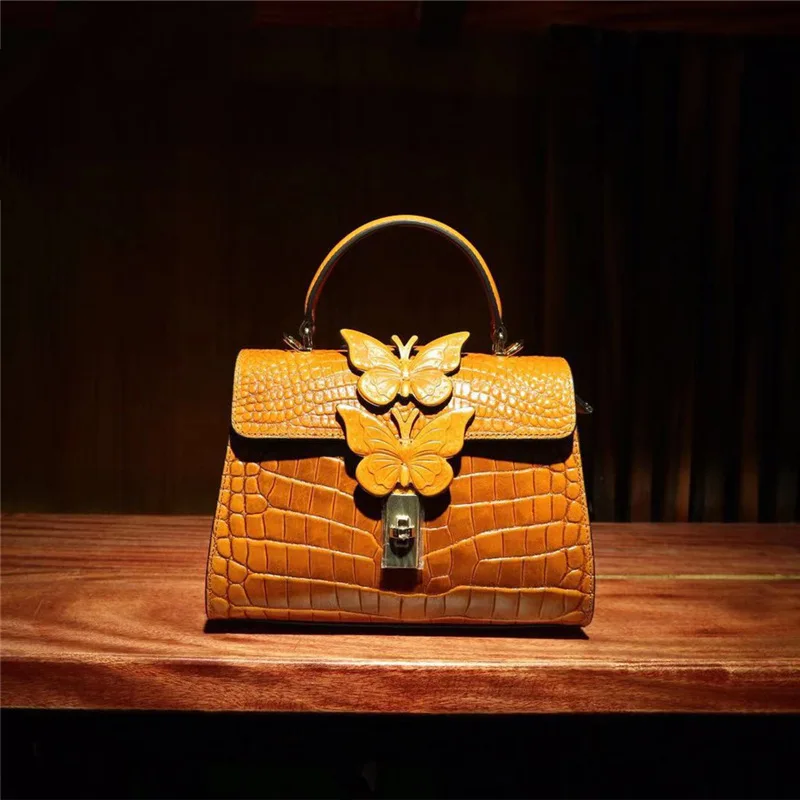 Женская сумка через плечо с крокодиловым узором женская сумочка из натуральной