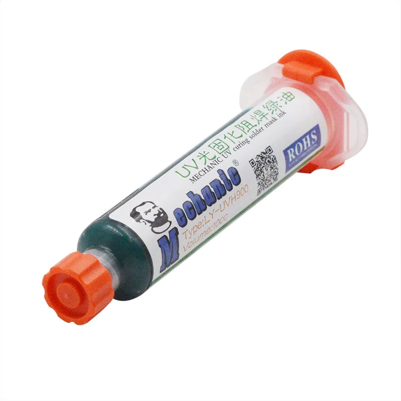 Зеленая сварочная УФ-клеевая скручивающаяся паяльная маска 10CC для печатной