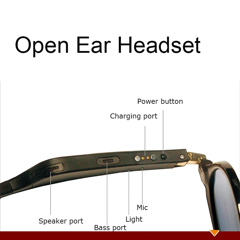저렴한 고품질 무선 스테레오 헤드셋 편광 렌즈 Bluetooth 5.0 연결 개방형 귀 지향성 오디오 선글라스
