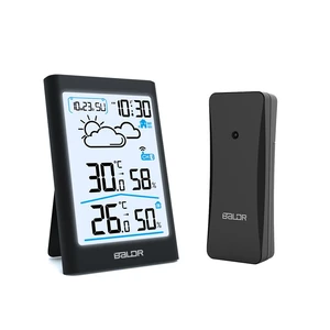 baldr digital weather station indoor outdoor hygrometer thermometer wireless weather forecast sensor alarm clock date backlight free global shipping