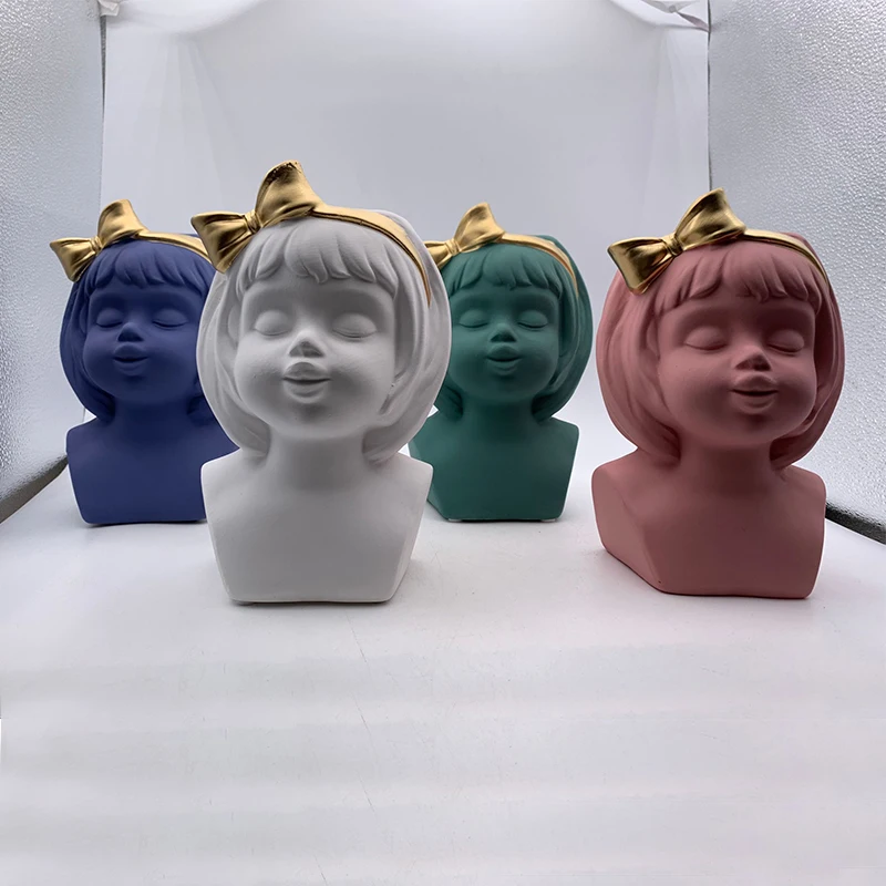 Скандинавский бант скульптура для девочек керамическая ваза цветов креативное