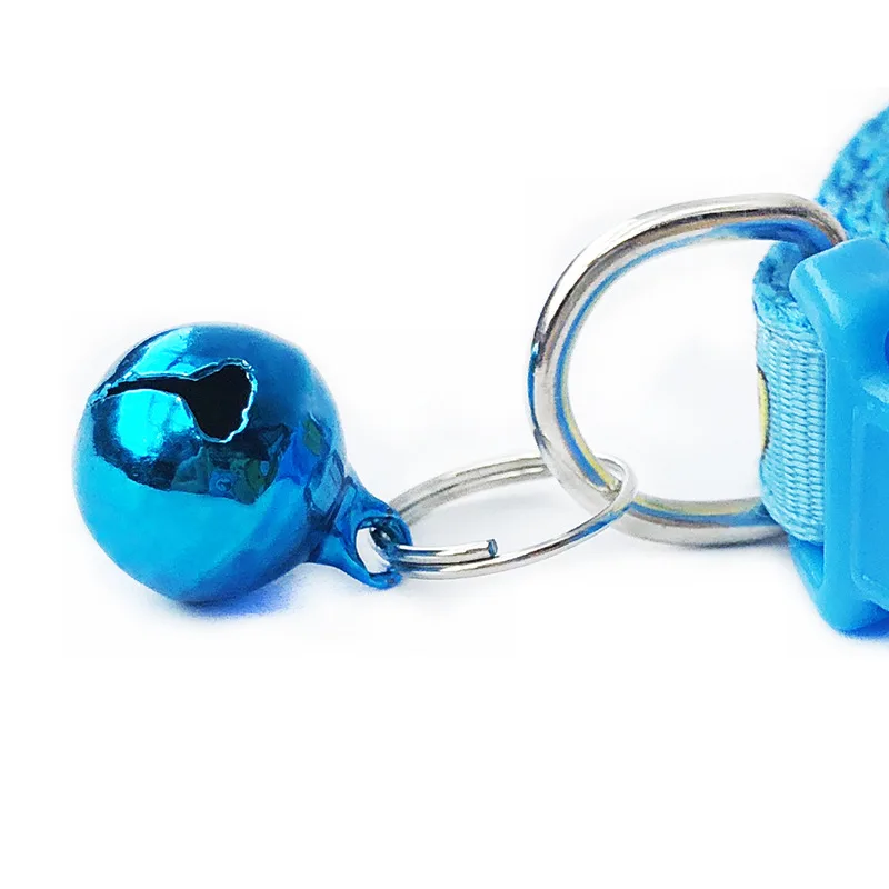 

7 Color Band Cat Collar Cat Necklace And Cat Paw Print Adjustable Collar Bell Positioning Pet Collar