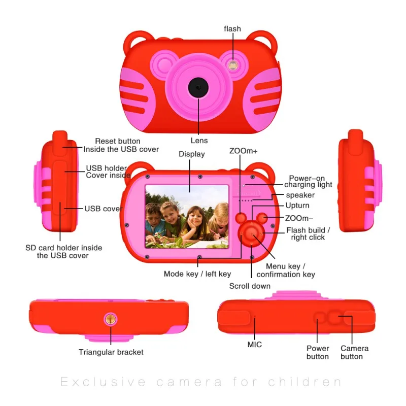 2019 2 7 дюймовая Водонепроницаемая умная цифровая камера для мальчиков и девочек с
