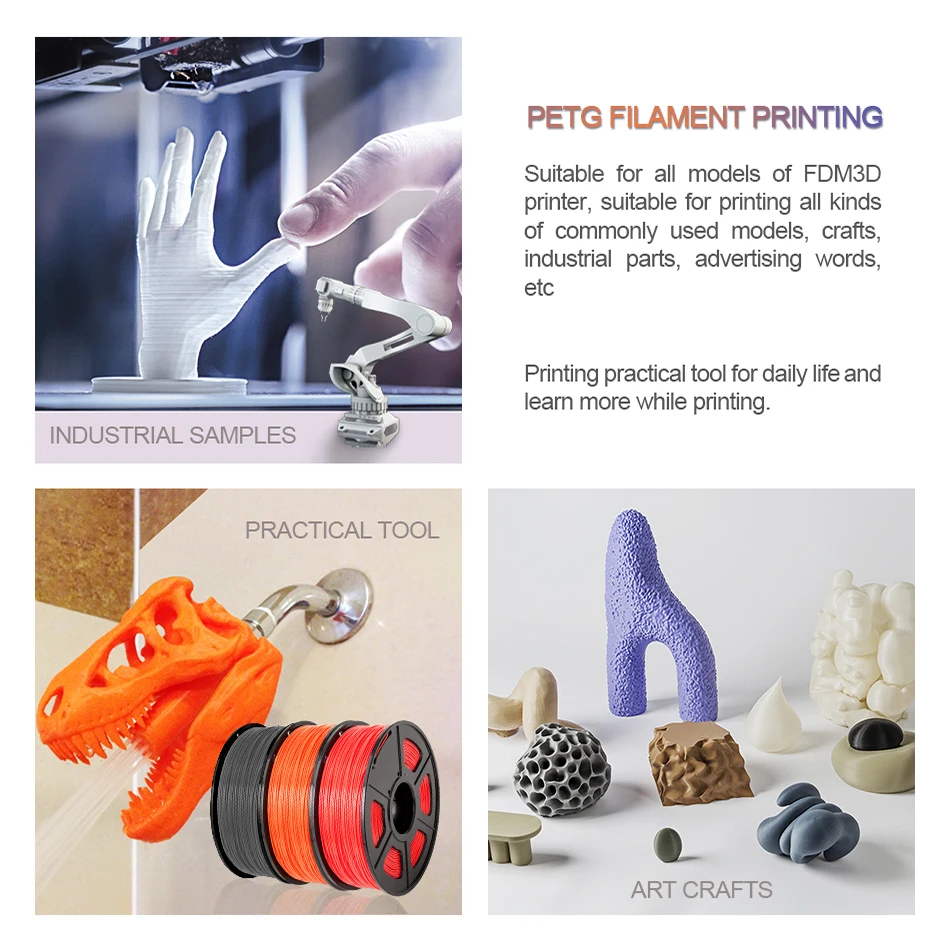 Нить SUNLU PETG 1 75 мм кг прозрачная нить для 3d печати пластиковые материалы 3D