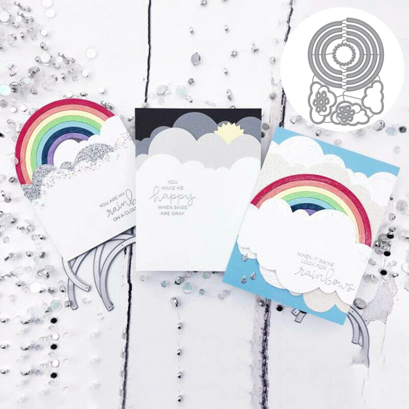 Металлические Вырубные штампы DIY изготовление радужных облаков рельефное