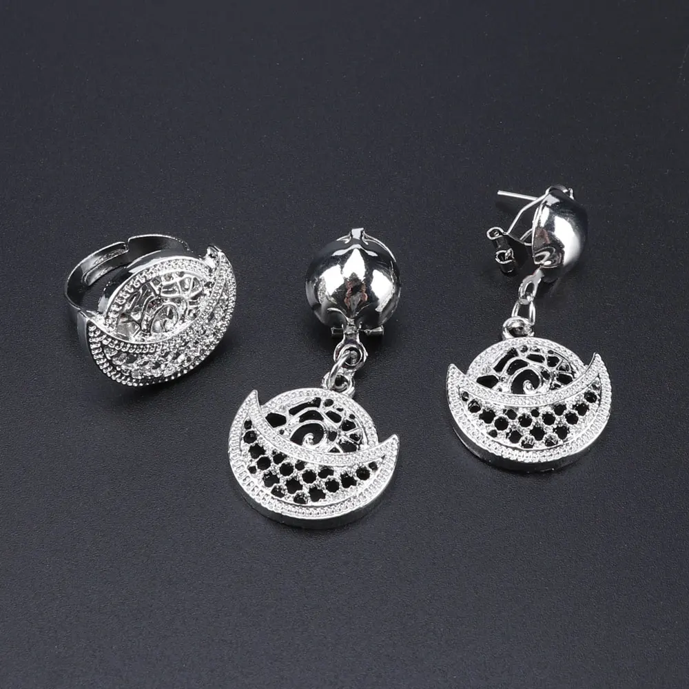 Дубай Посеребренные Ювелирные наборы нигерийские Свадебные Женские аксессуары