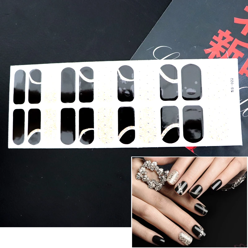 22 наконечника/лист Новые французские обертывания для ногтей наклейки дизайна в