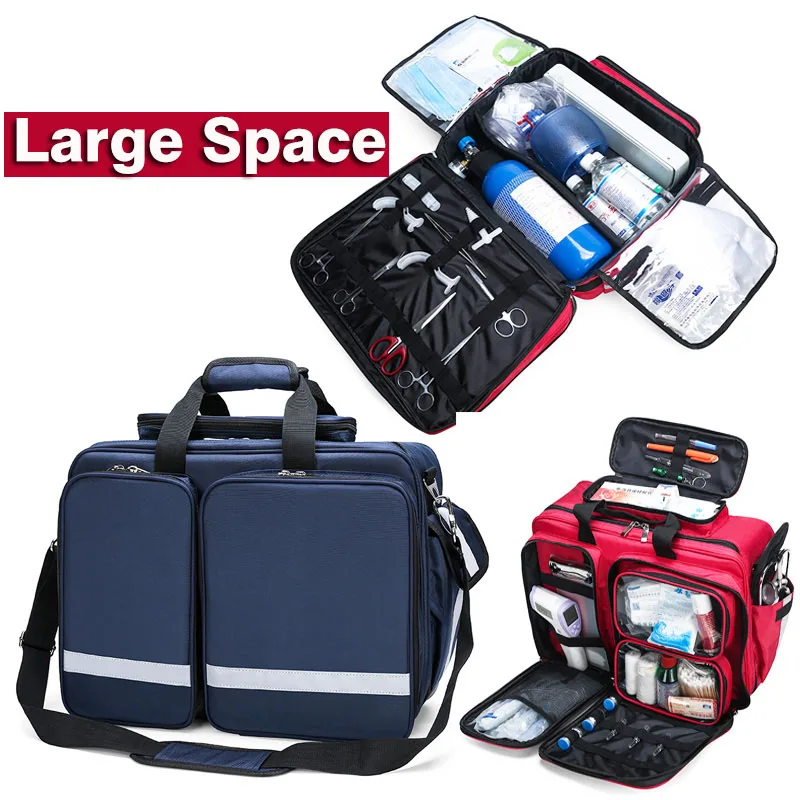 

Большая медицинская сумка, портативный мессенджер с несколькими карманами, нейлоновая сумка для оказания первой помощи, медицинской помощ...