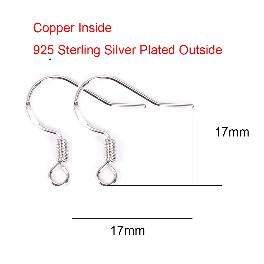 50 шт. 925 пробы покрытые серебром гипоаллергенные серьги крюк не вызывает аллергию