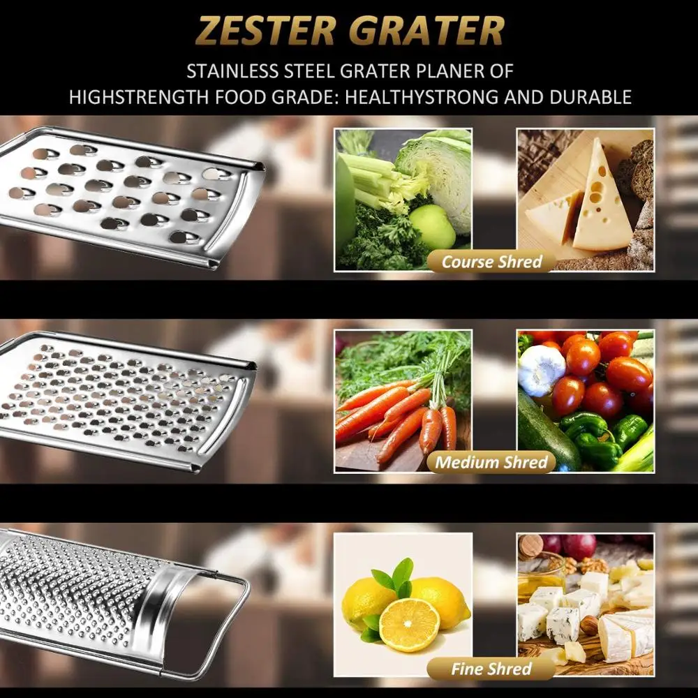 3 Pieces Stainless Steel Cheese Grater Food Handheld Multi-purpose Kitchen Accessories for Chocolate Butter | Дом и сад