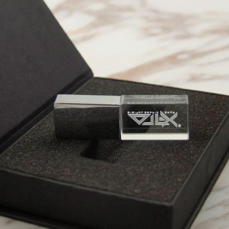 Хрустальная USB флешка с 3D принтом логотипа 4 ГБ 8 16 32 64 Usb флеш накопитель 2 0