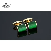 ghroco charming square shape green opal men%e2%80%99s cufflinks for french cuff dress shirt great gift for business men woman wedding