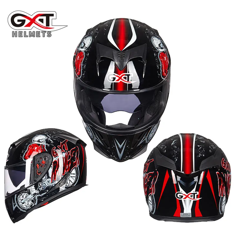 Зимние мотоциклетные шлемы для мужчин и женщин GXT на все лицо новинка гоночные