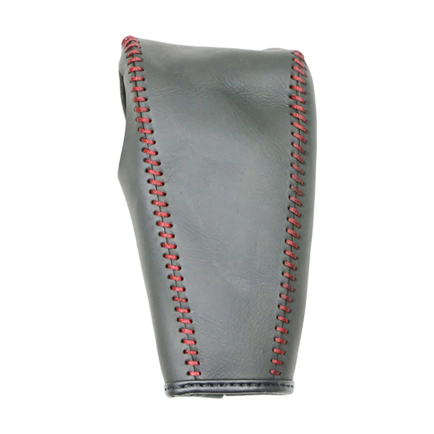 Черная кожаная ручная прошитая ручка переключения рулевого механизма