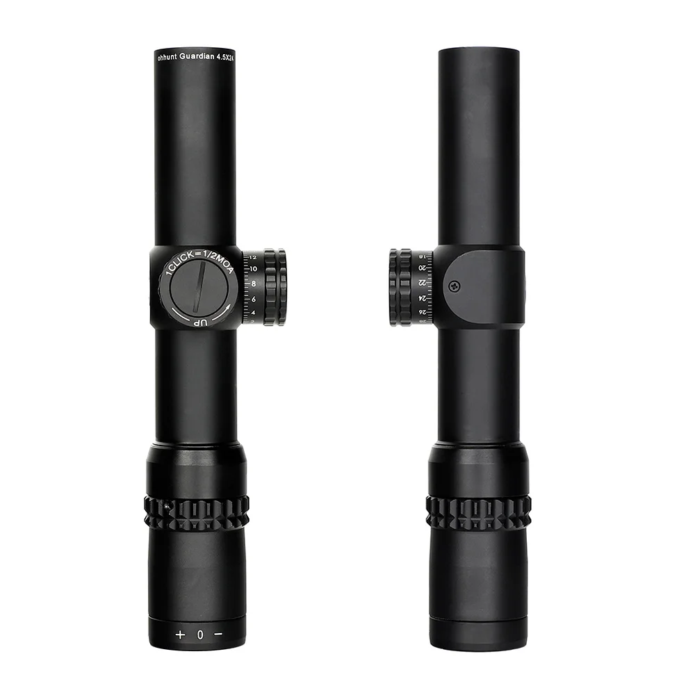

ohhunt 4.5X24 Compact Hunting Riflescope 1/2 Half Mil Dot Wire Reticle Optical Sights with Turrets Reset Tactical Rifle Scope