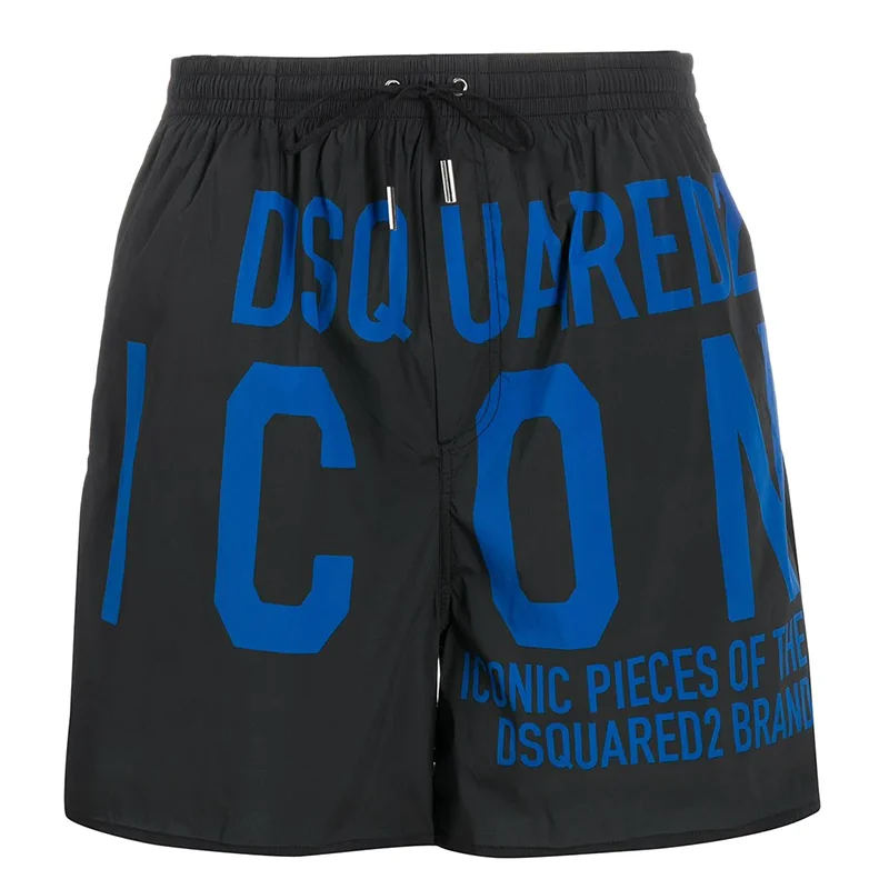 

DSQ2 Ropa Hombre New Trend Brand 3D Printed Polyester Beach Shorts Quick-Drying Leisure Fitness 3-Point Seaside Swimming Shorts