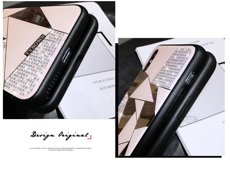 ONEPLANT роскошное творческое зеркало ромб чехол для iPhone X XR XS MAX 6 S Чехол для iPhone 7 8 Plus Модный чехол для бурения воды