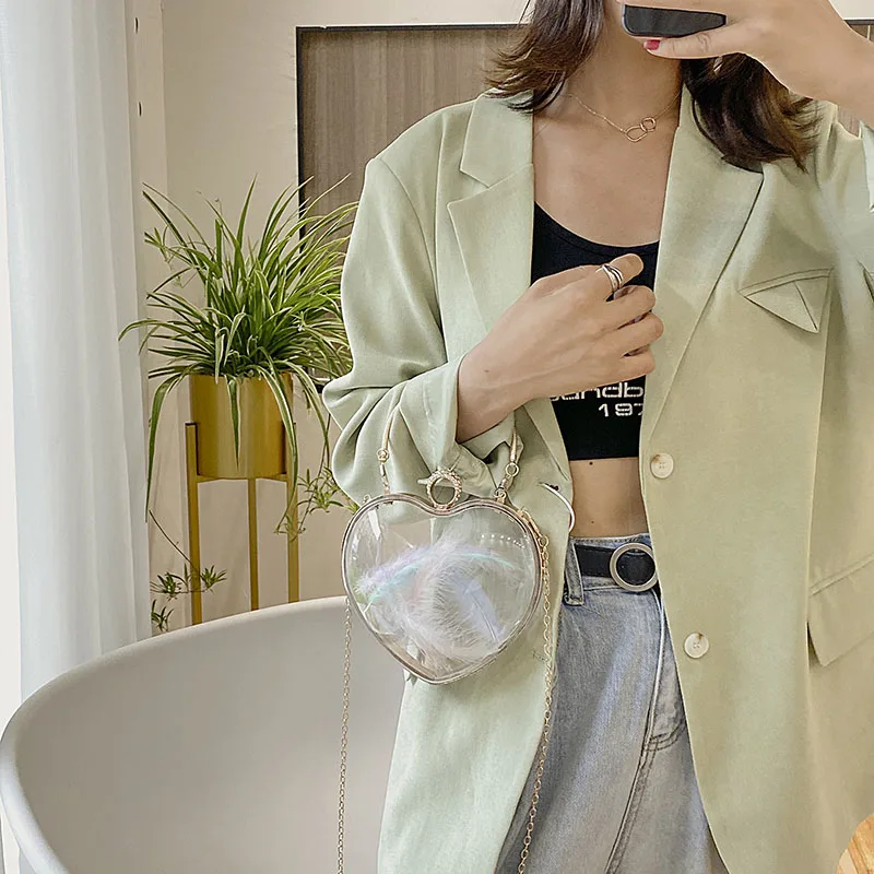 Женская акриловая сумка-клатч Fengting модная однотонная прозрачная сумка через