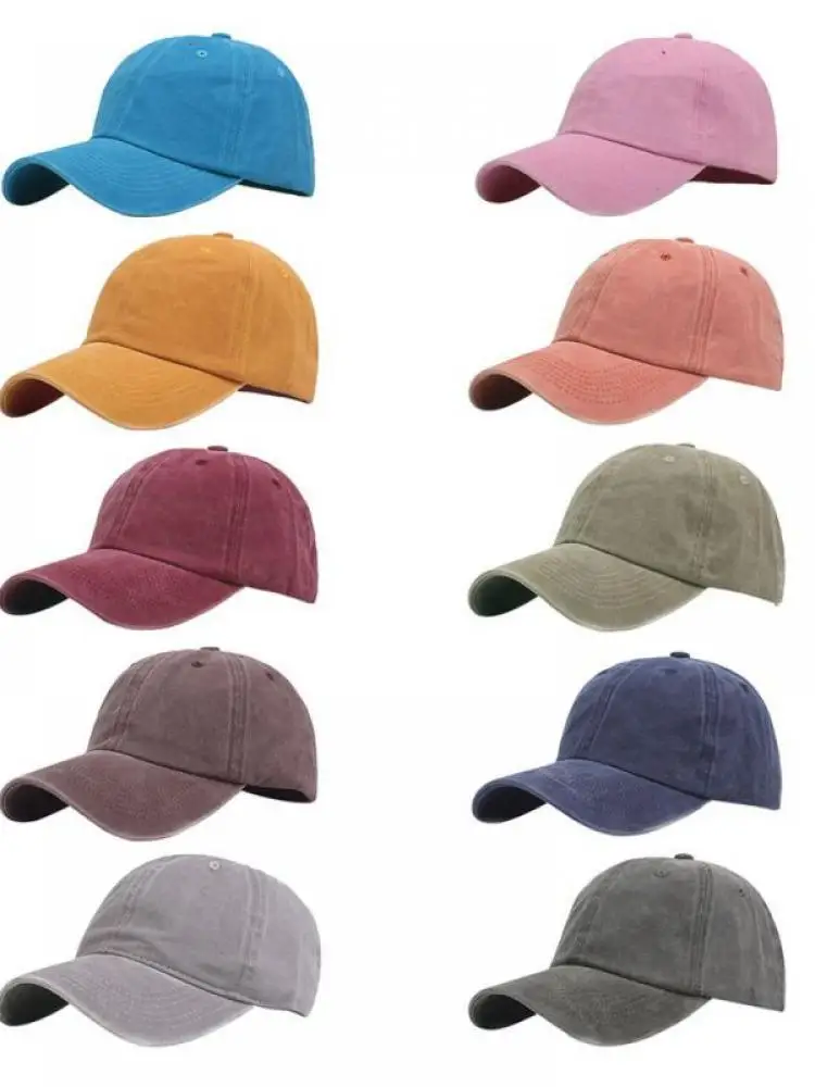 

Женские хлопковые бейсболки с эффектом потертости, мужские и женские кепки, черно-белые простые тонкие бейсболки из дикой саржи BGHT1