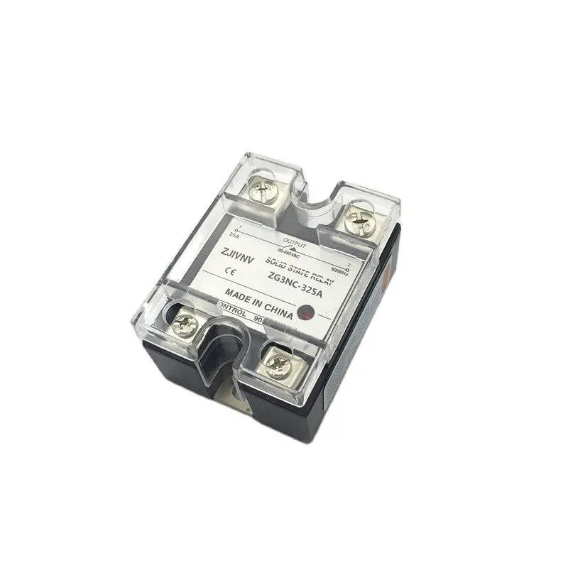 

Factory Price SSR 25A Single Phase Solid State Relay with Plastic Cover AC Control AC 90-280VAC to 80-250VAC ZG3NC-325A