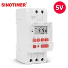 Цифровой программируемый таймер на неделю, 5 в пост. Тока, 30 А, 5 контактов, 1NO + 1NC, таймер на 24 часа с режимом сна и сменным механизмом на 1224 часа на din-рейке