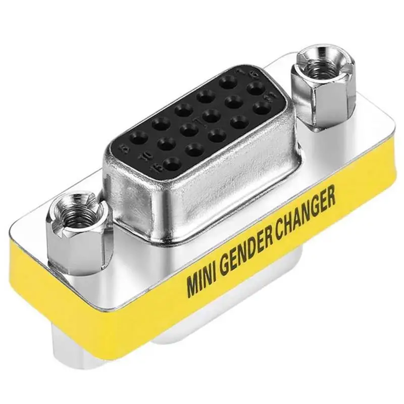 

Female to Female VGA HD 15 Pin Gender Changer Convertor Adapter Mini Female Connector