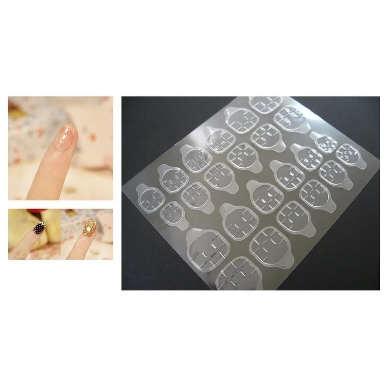 Новое поступление 1 лист 24 наконечника сильный ультра тонкий двухсторонний клей