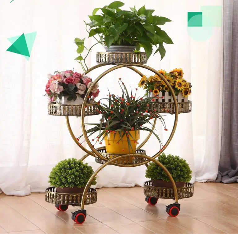 

Balcony flower shelf interior creative wrought iron living room home rack fleshy green radish pot rack multi-layer plant rack