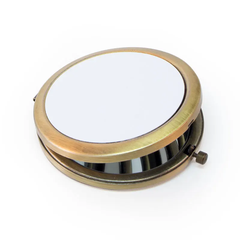 Бронзовое компактное карманное зеркало + 58 мм сублимационная пластина 10 шт./лот |