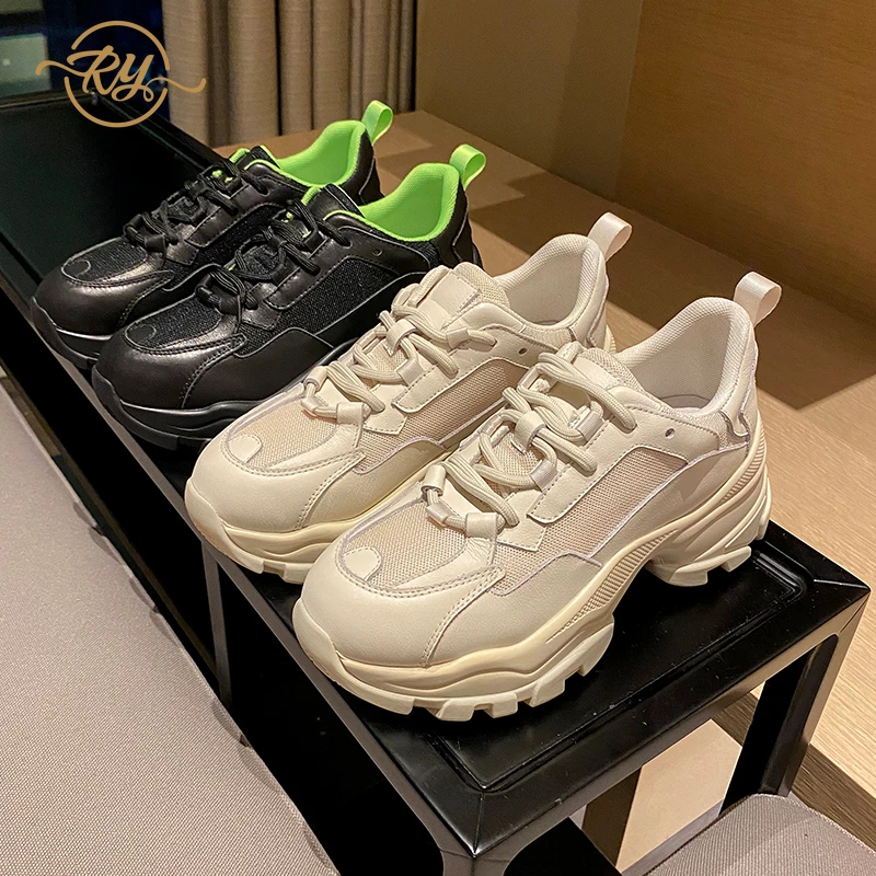 Женские кроссовки RY-RELAA из натуральной кожи на платформе 2020 модная Роскошная