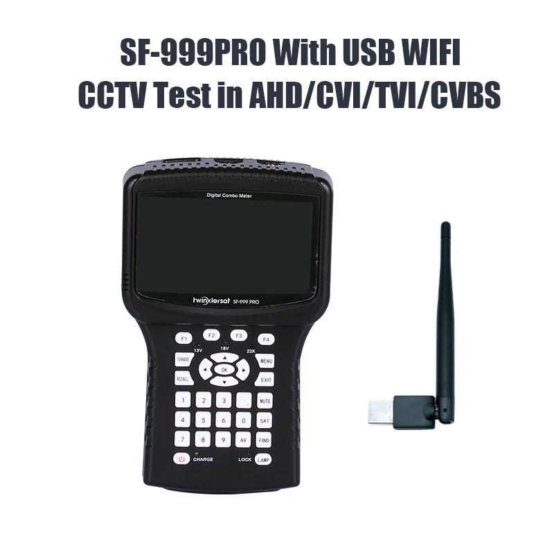 Twinkler SF-999PRO HD цифровой спутниковый искатель поддержка DVBS2/DVBT2/DVBC/камера HD выход DSP технология PAL NTSC метр - Цвет: CCTV in AHD TVI CVI