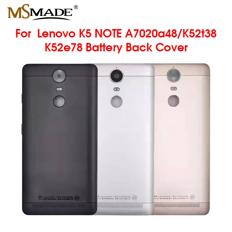 Корпус для Lenovo K5 Note A7020a48 K52t38 K52e78 Задняя крышка батареи с кнопками громкости питания запасные части