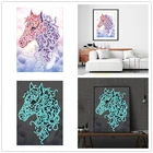 Ночная светящаяся алмазная живопись особой формы Алмазная вышивка крест животное лошадь картина Стразы домашний декор 5D Сделай Сам