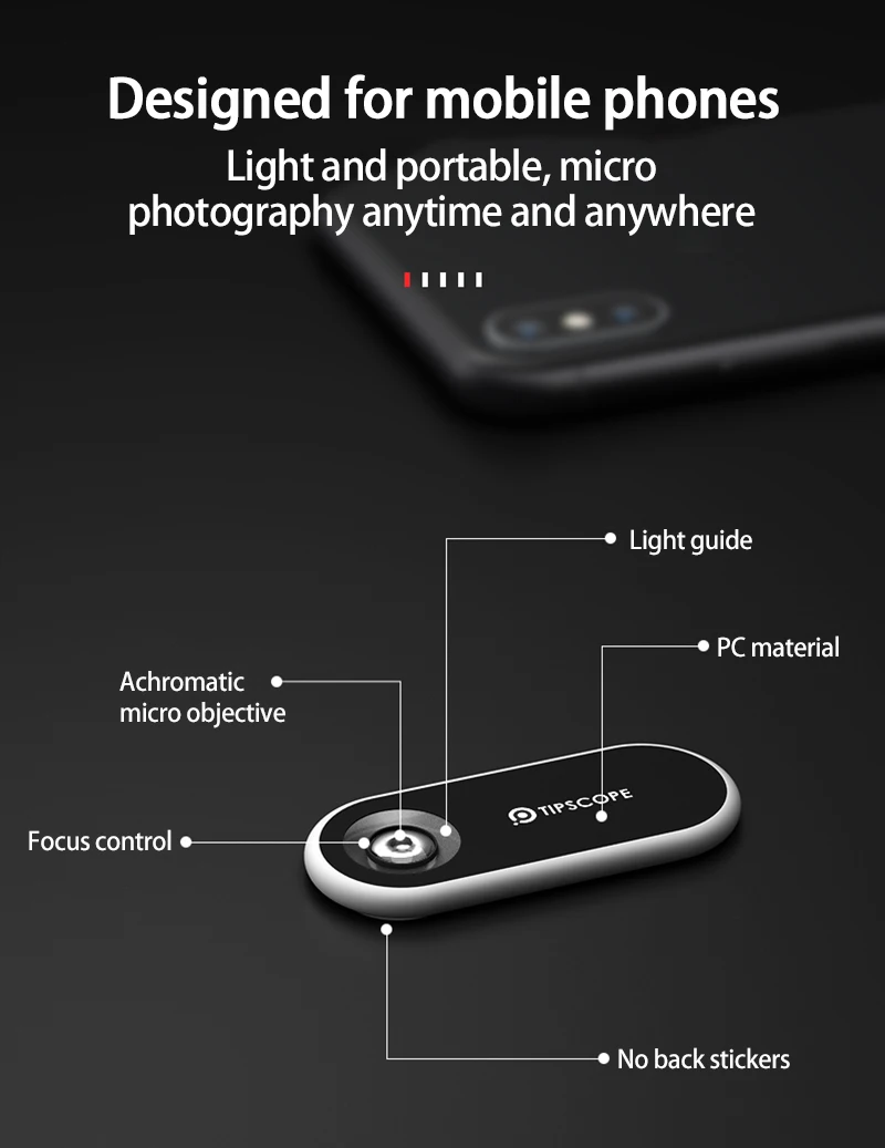 

Microscope Professional HD Xiaomi Samsung Huawei Phone Lens Mobile Phone Camera Lens For IPhone TIPSCOPE 20x-400x Professional